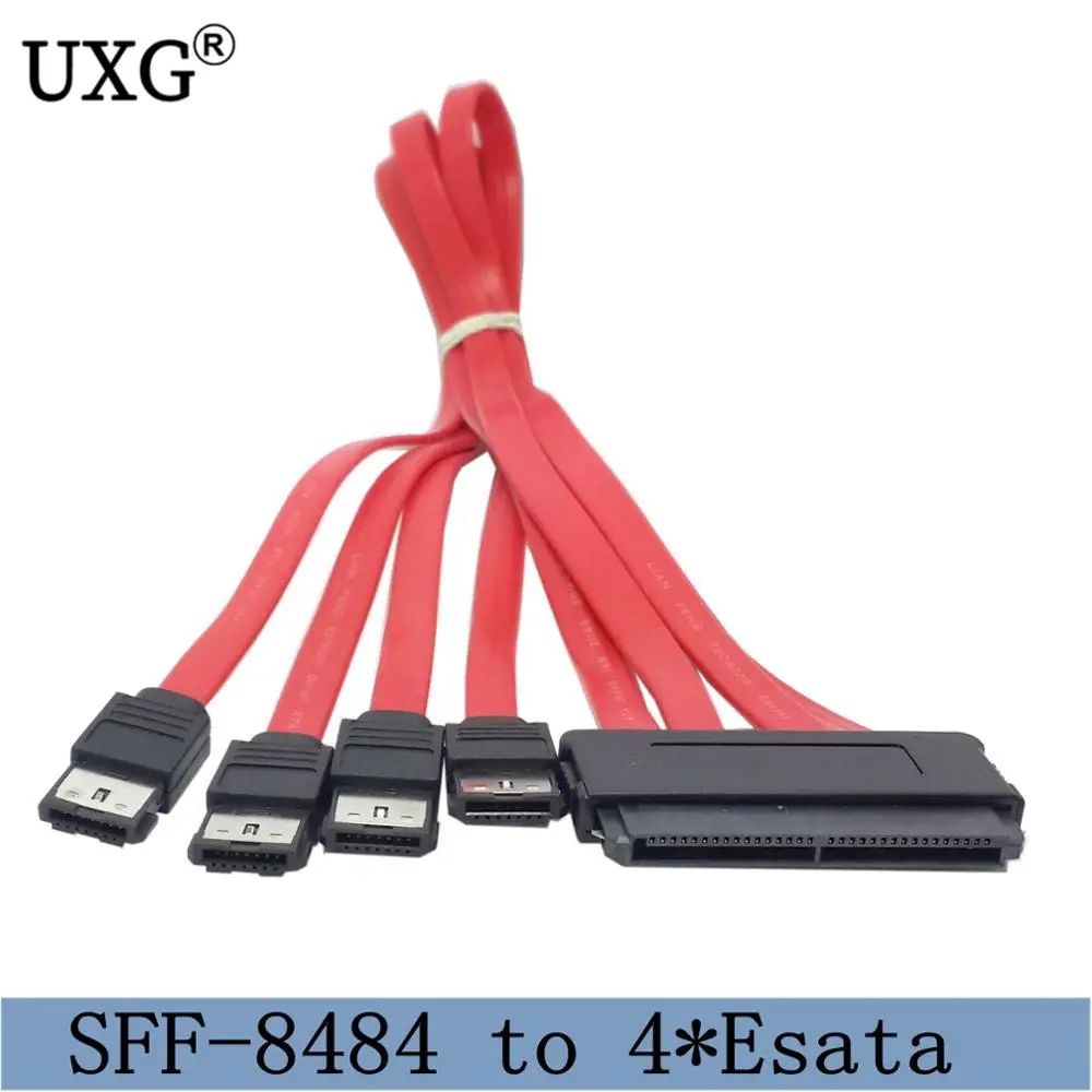 Поддержка 10 Гбит/с внутренний 32 Pin SFF 8484 до 4 eSATA 7 внешний жесткий диск SAS кабель 50