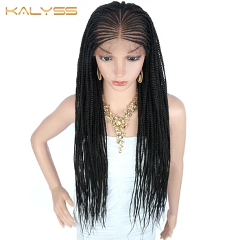 

Kalyss 34 inch 13x6 Hand Braided Wigs Long Synthetic Lace Front Wig for Black Women Braids Twist Wig Braided Lace Front Wigs