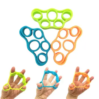 

3pcs Silicone Finger Gripper Strength Trainer Resistance Band Finger Stretcher Hand Grip Wrist Yoga Stretcher Finger Exercise