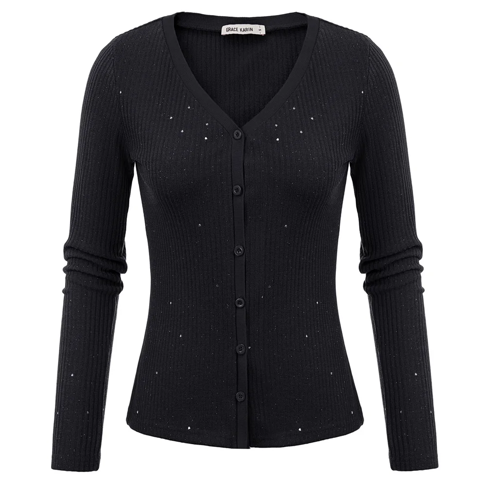 

warm coat spring fall Women's Knitting Tops Knitwear Basic spring fall ladies slim Casual Long Sleeve V-Neck Button-up jacket