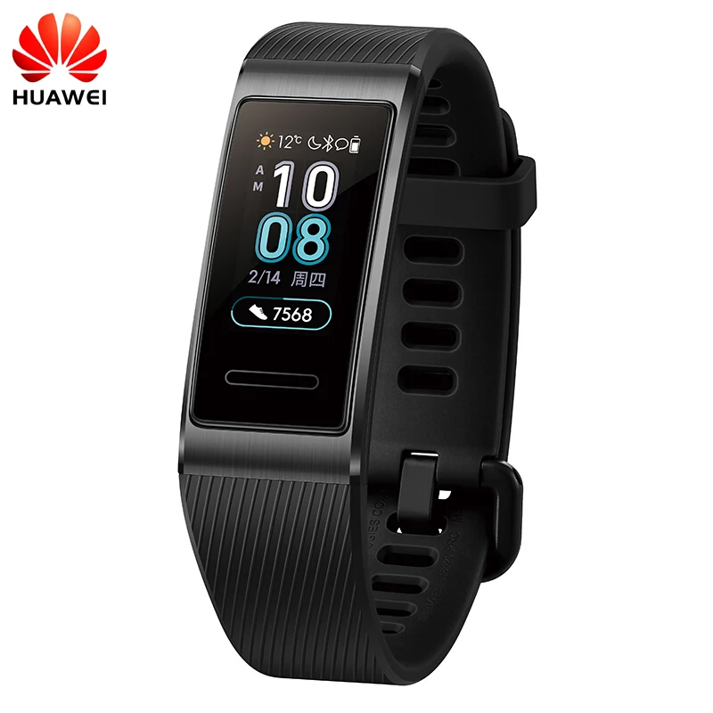 huawei Band 3 Pro gps смарт-браслет металлический Amoled 0,95 'цветной сенсорный экран плавать ход сердечного ритма сенсор сна nfc-браслет