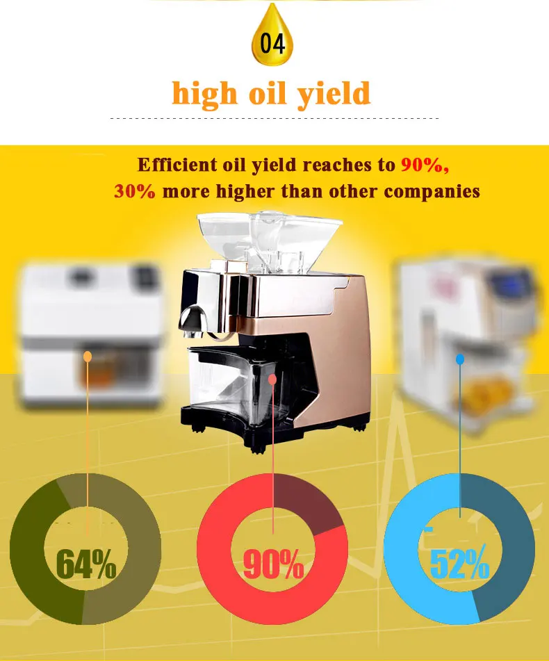 Automatic Oil Press Machine 110V 220V Intelligent Control Hot And Cold Oil Extractor Home Use Small Voice Prompts Easy Operation