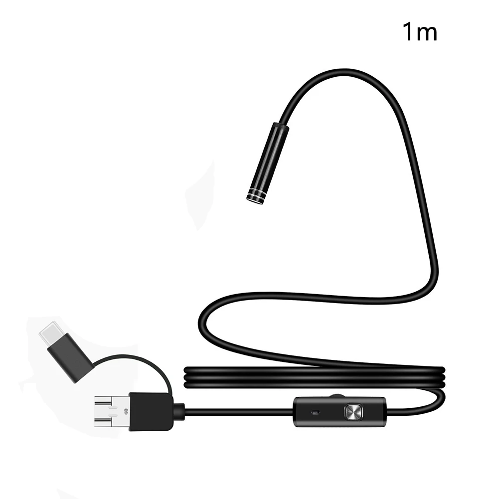 3 в 1 USB эндоскоп телефон ПК HD Surveying труба просмотр бороскоп 6 Led Тип C Гибкая Регулируемая Инспекционная камера водонепроницаемый