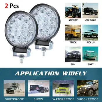 

2pcs Round 140W Car LED Work Light Spot Lamp Offroad Truck Tractor Boat SUV UTE 12/24V Universal