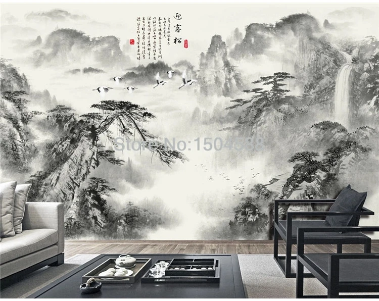 pintura de tinta artística, cascata, foto, murais