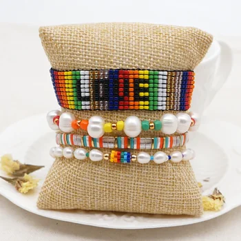 

Go2Boho Freshwater Pearl Luxury Bracelet For Women Boho Summer Miyuki Rainbow LOVE Pulseras Bohemian Tila Beads Bracelets Gift