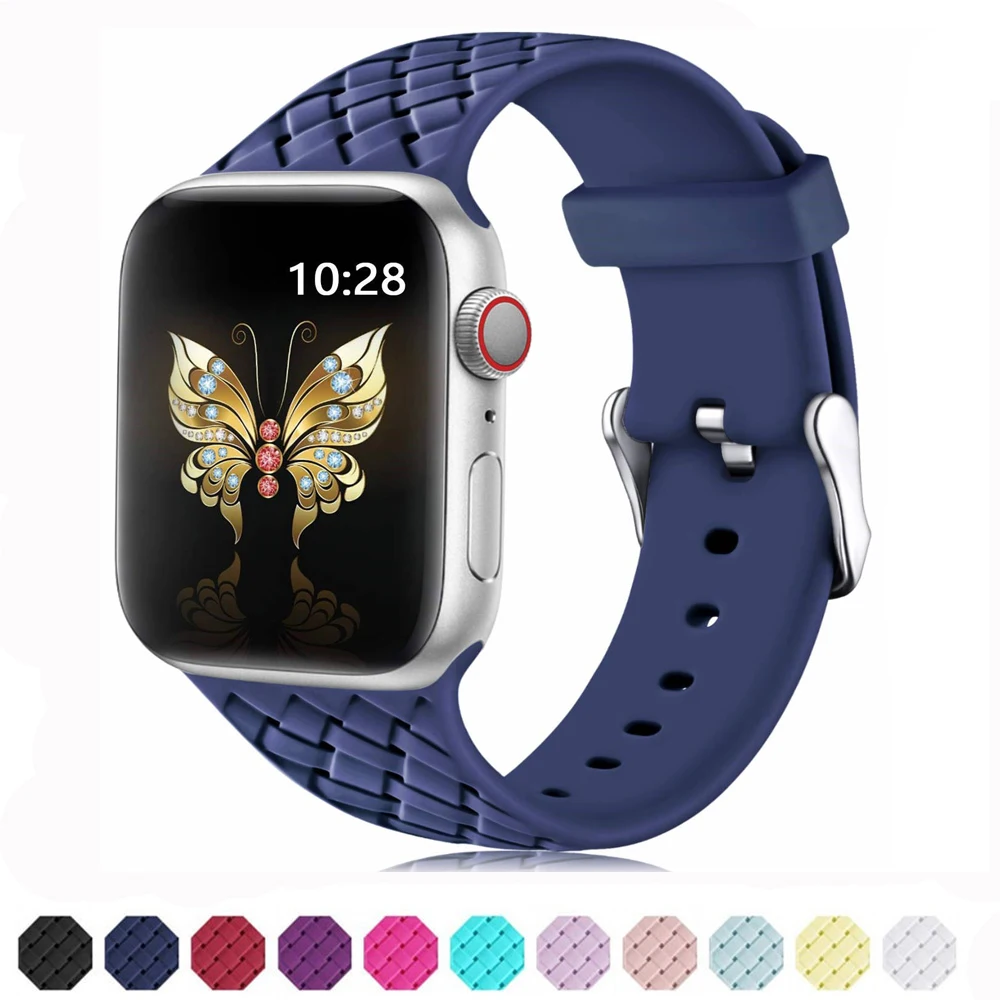 Силиконовый ремешок для apple watch band apple watch 5 4 band 44 мм 40 мм iwatch band 3 42 мм 38 мм pulseira correa браслет ремешок для часов