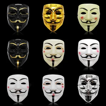

Horror Hacker Masks V For Vendetta Mask Halloween Horror Masks PVC Grimace Masks Cosplay Props Gifts For Children