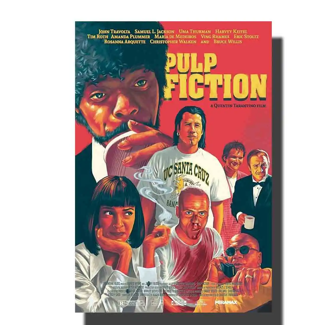 M360 Pulp Fiction Film Fabric Poster 24x36 12x18inch Wall Pictures Decoration | Дом и сад