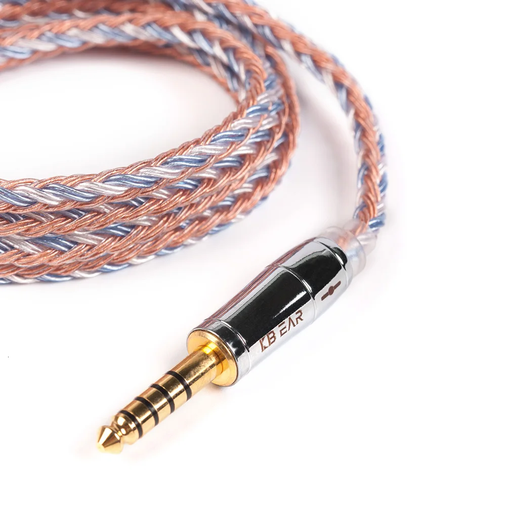 KBEAR 16 core посеребренный кабель с 2,5/3,5/4,4 кабель для наушников для KB06 C10 плотным верхним ворсом KZ ZS10 PRO ZSX BLON BL03 CCA C12 QDC TFZ