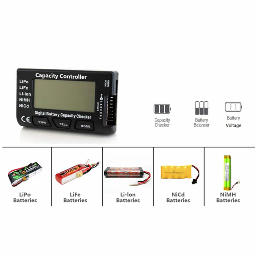 RC CellMeter-7 Digital Battery Capacity Checker LiPo LiFe Li-ion NiMH Nicd 