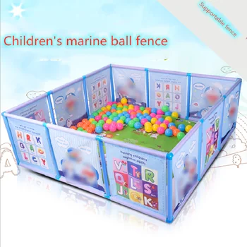 

Agnicy Baby Playpens Children's Plastic Cartoon Fence Baby Crawling Safety Toddler Fence without Ball 120cm Fence