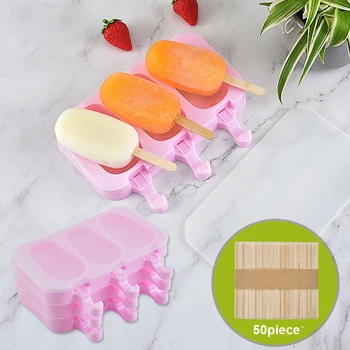 

New Silicone Popsicle Ice Cream Mold With Cover Eco-Friendly Summer Cartoon Rabbit For Ice Lolly Moulds Sticks