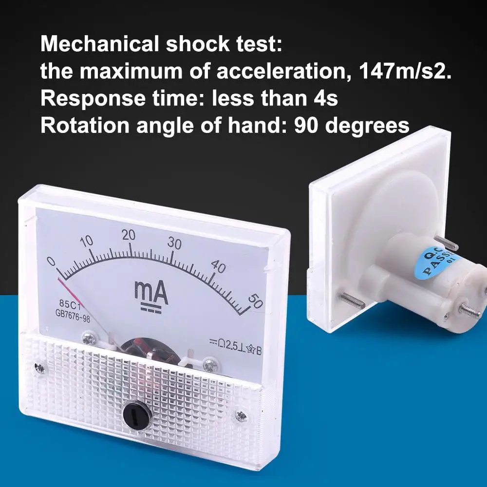 

Atoplee 1pcs DC 0-50mA 85C-1 GB/T7676-98 Analog Ammeter Measure Electrical Current DC Circuit Meter For Home and Experimence