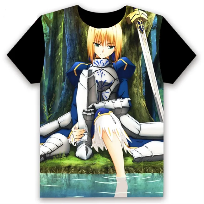 9 Модная футболка аниме Fate/stay night Altria Пендрагон сабля Косплэй короткий рукав Повседневное черные футболки Лето Забавный Футболка - Цвет: 9