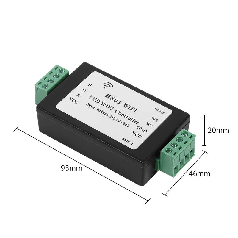 H801 RGBW светодиодный WIFI контроллер LED RGB DC5 24V Вход для 5050 2835 3528 SMD полосы светильник