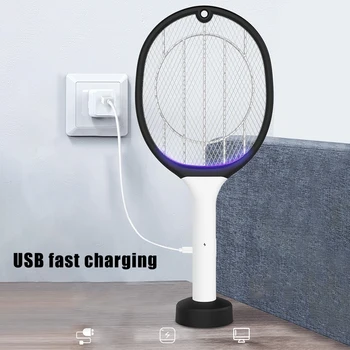

Racket Insects Killer Stun Useful Handheld Racket USB Rechargeable Electric Fly Insect Racket Zapper Tennis Bat