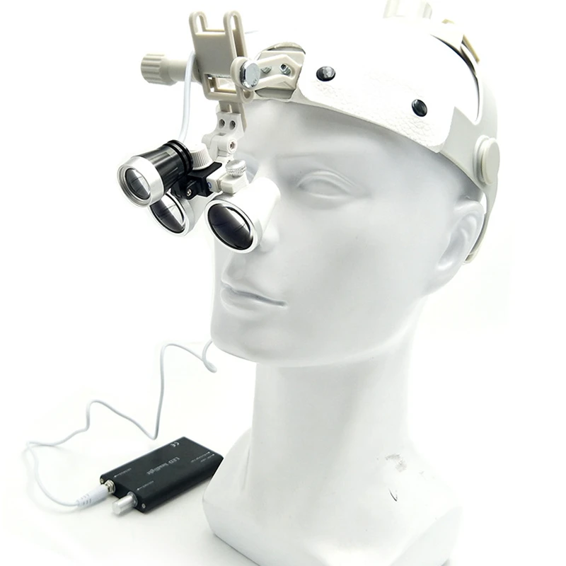  Dentist Dental Surgical Loupe Magnifier Adjustable Binocular Magnifier Loupe with LED Light Medical - 4000332845983