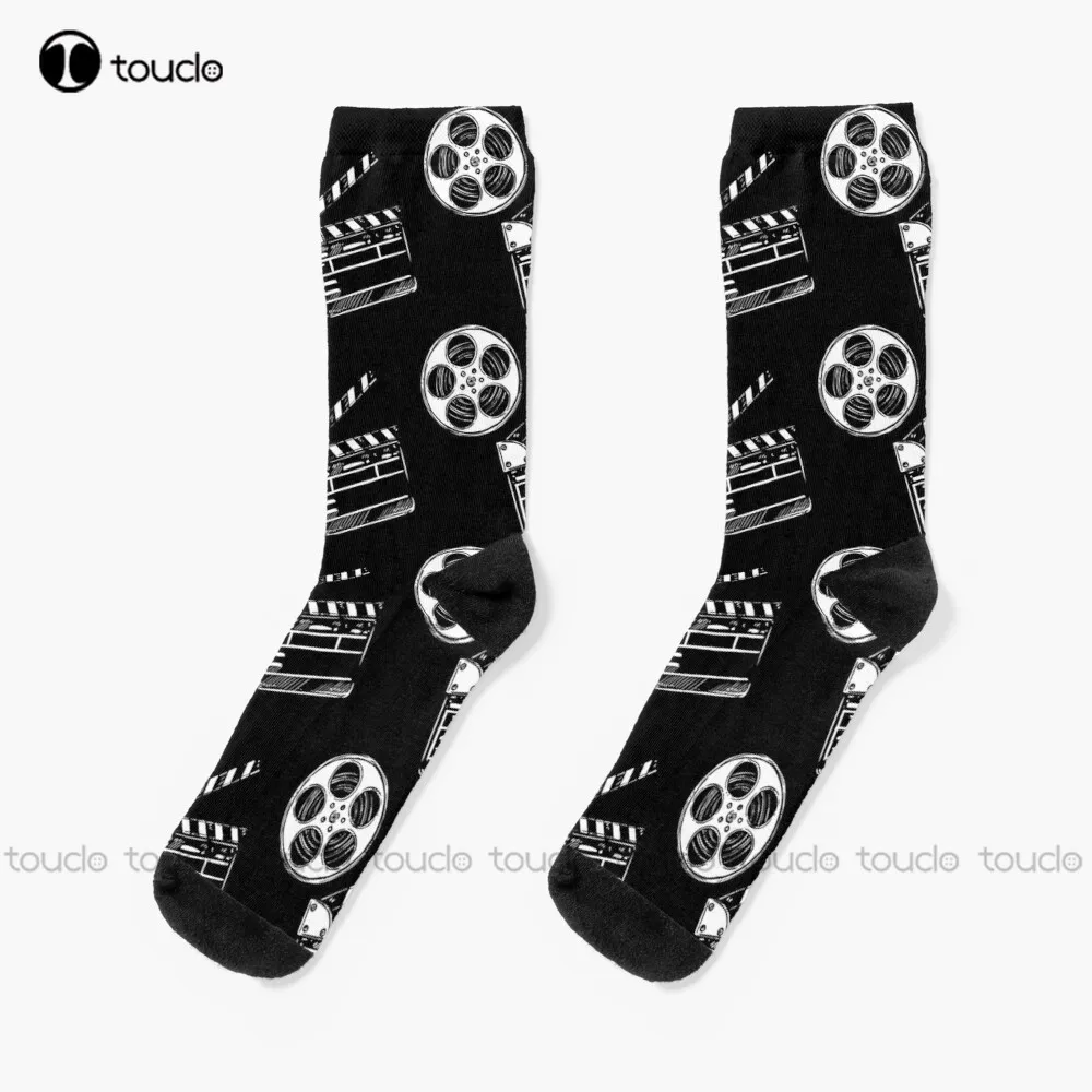 

Movies Film And Clapperboard Socks Men Socks Christmas New Year Thanksgiving Day Gift Unisex Adult Teen Youth Socks Custom