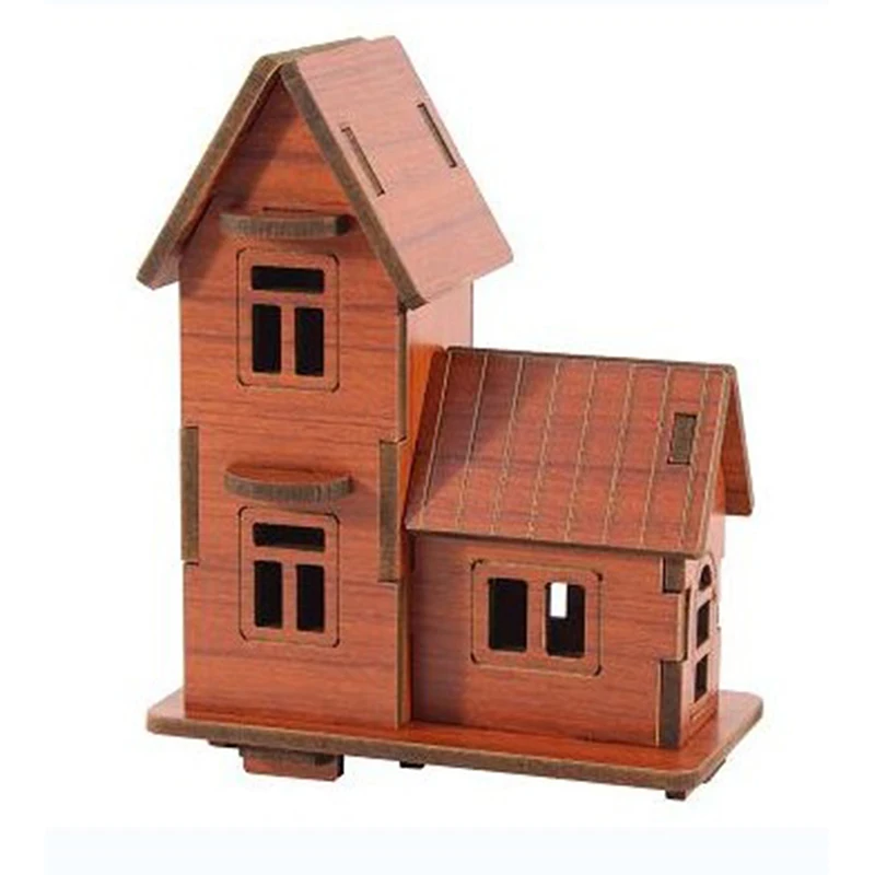 3D деревянная головоломка DIY Модель Детская игрушка Франция французский стиль Кофейня головоломка, головоломка 3d здание, деревянная головоломка