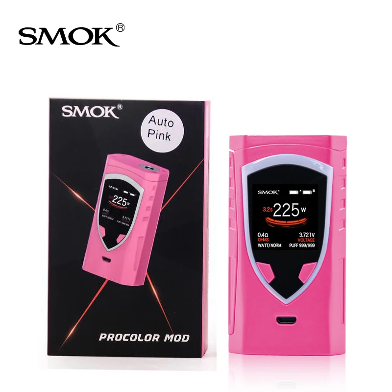 

Original SMOK ProColor Kit vape Mod Electronic Cigarette 18650 battery 225W TC Box Mod For TFV8 Big Baby Atomizer Tank Atomizer