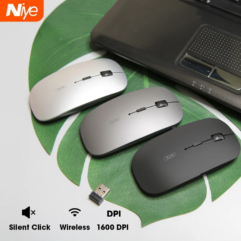 Ratón inalámbrico ergonómico de 2,4 GHz, Mouse silencioso para juegos, 1600 DPI, para ordenador, portátil, PC, oficina, no Bluetooth