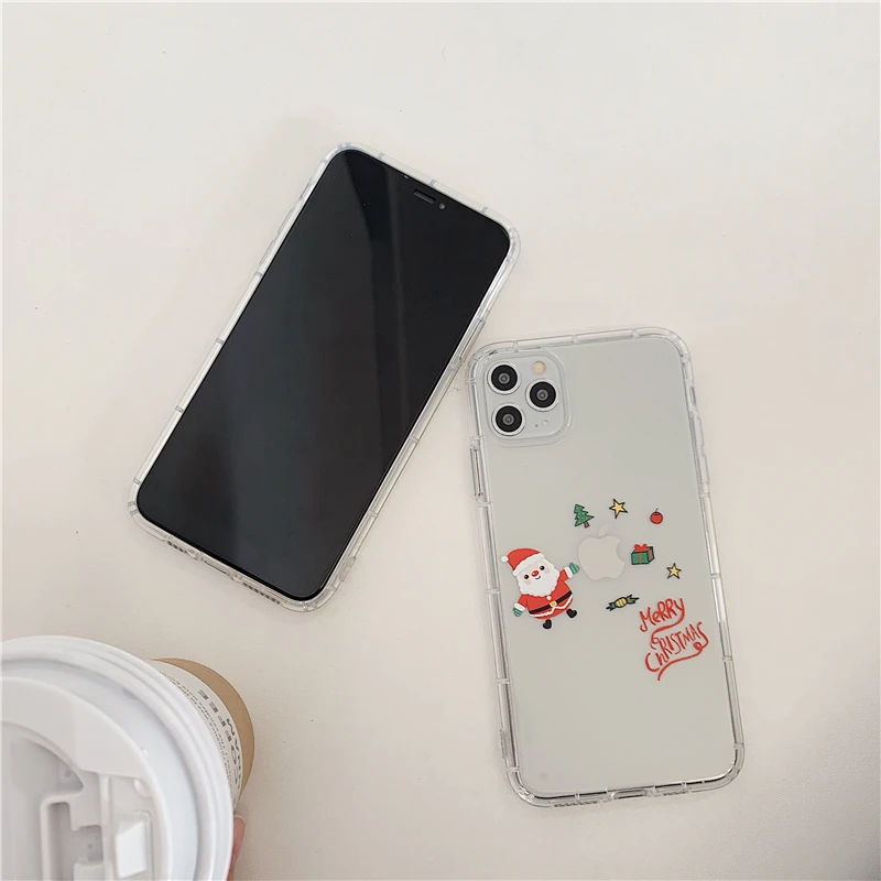 Чехол для телефона с мультяшным рождественским рисунком для Iphone X, Xs, Xsmax, Xr, мягкий ТПУ чехол для Iphone 7, 8 plus, задняя крышка