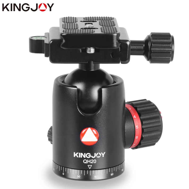 KINGJOY Official QH20 Tripod Ball Head Rotating Panoramic BallHead with plate 1/4&quot to 3/8&quot Screw for Monopod DSLR Camera |