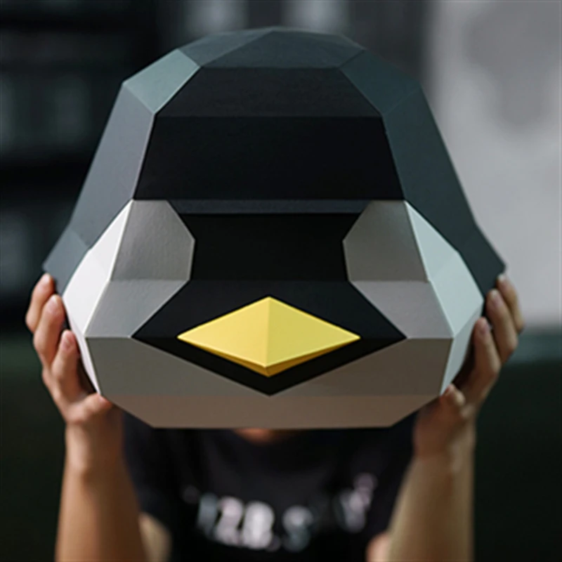 

DIY Paper penguin Mask Model Toys material manual creative Party show props lovely tide decorate Image Toys For Handmade Gift