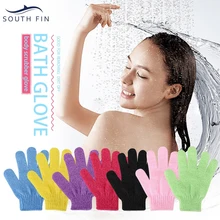 SOUTH FIN 7Pcs/Set Bath Glove Exfoliating Wash Skin Spa Massage Body Scrubber Cleaner Shower Gloves Foam Bath Body Massage Glove