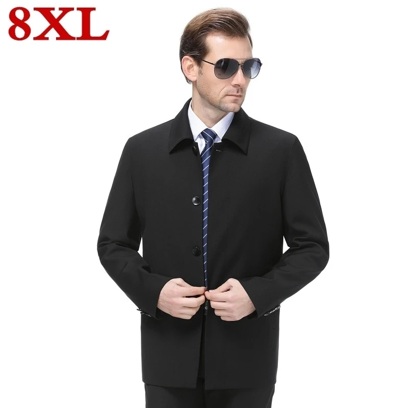Размера плюс 8XL 7XL Сезон весна-осень высокого качества Новая мужская куртка