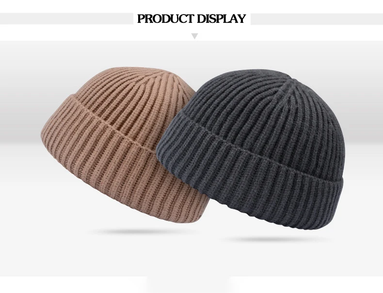 Мешковатая Ретро Лыжная Рыбацкая Docker Beanie мешковатая шапка унисекс зимний ребристый трикотажный с манжетами короткая Дыня однотонная бейсболка с черепом