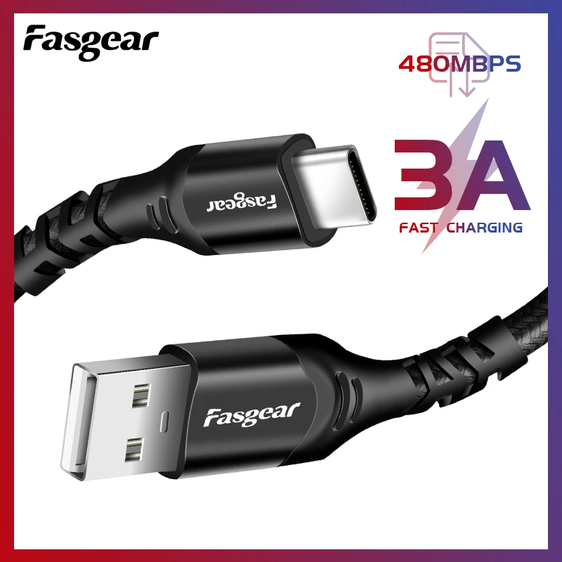 Fasgear Cavo Usb Tipo C 3A Cavo Di Ricarica Usb Per Ricarica Rapida Usb Per Samsung Galaxy Huawei Xiaomi Cavo Usb Tipo C Cavo Dati Usb