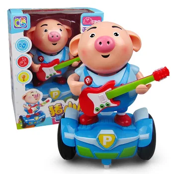

Children's Educational Electric Toy Car Piggy Balance Car Lighting Music Intellectual Rotation Balance Car Toy Gift For Children