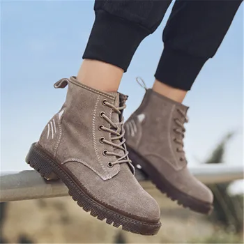 

Fashion Women Ankle Boots Genuine Leather Winter Round head Lace up Women Boots Comfortable Ladies Comfortable boots