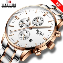 Мужские модные часы HAIQIN, роскошные/спортивные/военные/золотые/кварцевые наручные часы для мужчин