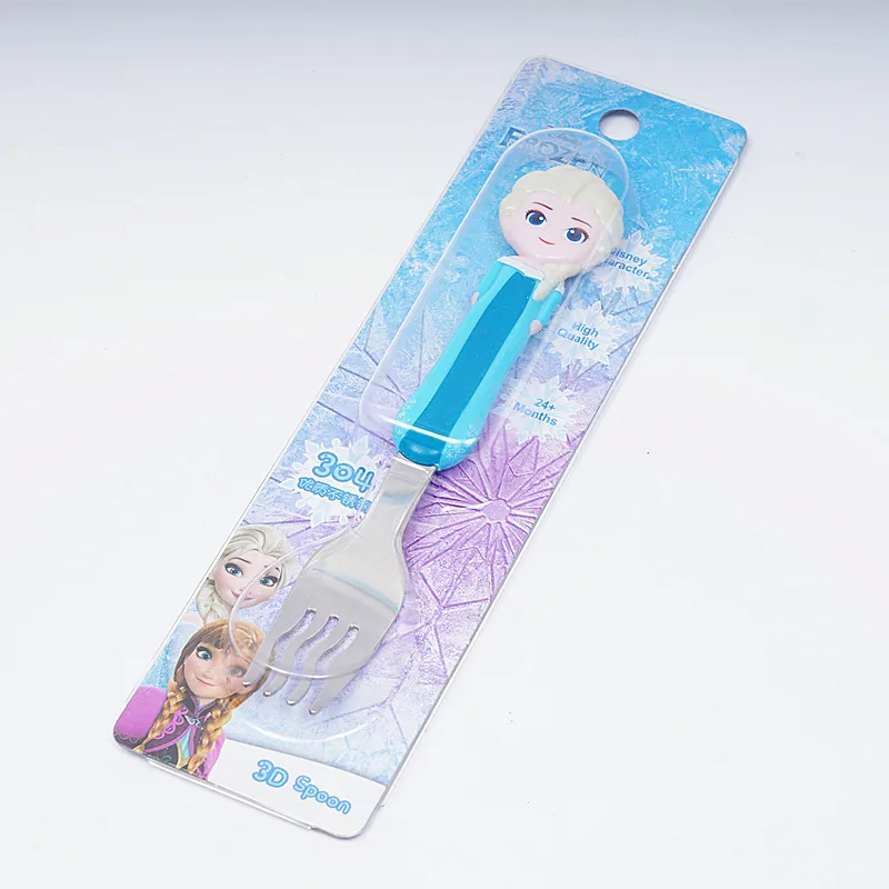 

Disney Stainless Steel Cartoon Kids Minnie Soup Spoon Fork Children Tableware Dinnerware Baby Feeding Cutlery Disney Series Fork