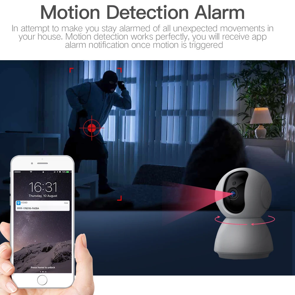  SDETER 1080P Wireless CCTV Security Camera WiFi Camera IP Surveillance Night Vision Baby Monitor Mo - 4.00012E+12