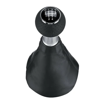 

Black 5 Speed Manual Gear Shift Knob Boot Gaiter for Polo Golf MK4 Seat