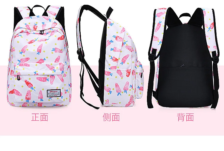 fashion Backpacks Cartoon Flower Printing children School Bags kids Backpack Canvas Schoolbags for Teenage Girls Students Bag
