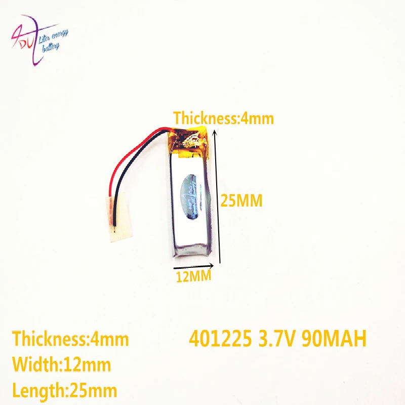 Полимерный литий-ионный аккумулятор 90mAh 3 7 V 401225 381225 литров энергии CE FCC ROHS MSDS