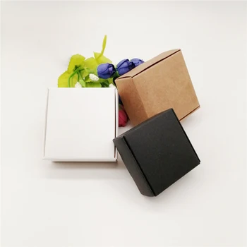 

50pcs Black/White/Kraft Paper Boxes Packaging Jewelry Box for Necklace Packaging Jewelry Display Storage Small Paper Gift Boxes