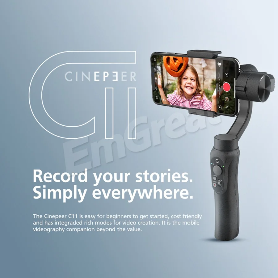 CINEPEER C11 3-осевой портативный смартфон сотовый телефон видеокамеры Стабилизатор для iPhone 11 XS Max XR X 8P S10 S9 S8 как Zhiyun Smooth Q VS гладкой 4