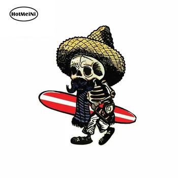 

HotMeiNi 13cm x 10.1cm Day Of The Dead Walking Skeleton Car Stickers Personality Anime Decals Waterproof Suitable For GTR EVO
