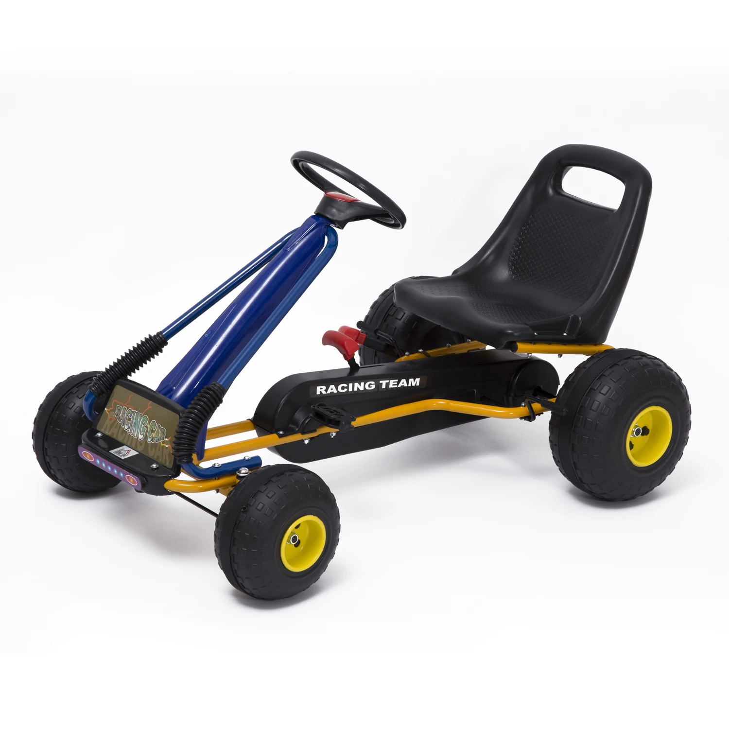 HOMCOM Go-Kart con Pedales y Ruedas Coches Ninos a Pedales Aprovado por Norma EN 71 Asiento Ajustable y Freno de Mano