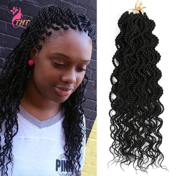 

18'' Braiding Hair Curly Senegalese Twist Braids Ombre Wavy Senegalese Twist Hair Synthetic Crochet Braid Hair Extension 15Roots