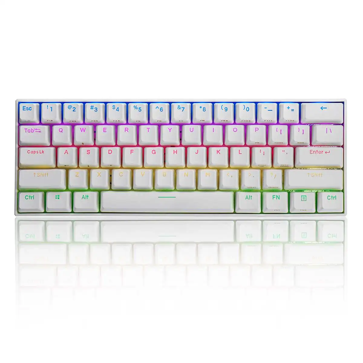 

61 Keys 60% NKRO bluetooth 4.0 Type-C RGB Mechanical Gaming Keyboard Dual Mode Connection PBT Double Shot Molding Keycap