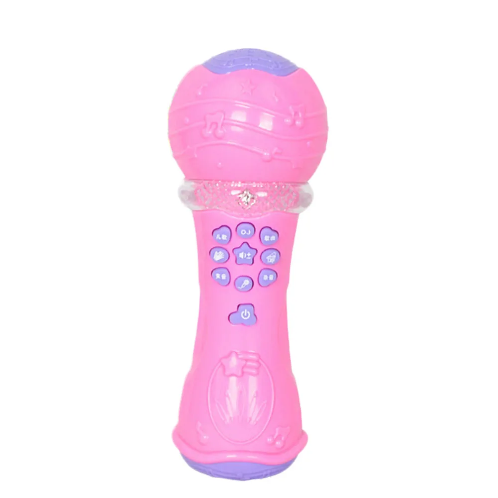 Pink Многофункциональный микрофон для малышей развивающая музыкальная игрушка для смены голоса - Цвет: Pink