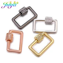 Juya DIY Fastener Carabiner Spiral Hook Screw Lock Clasps Accessories For Women Needlework Mesh Chains Pendant Jewelry Making