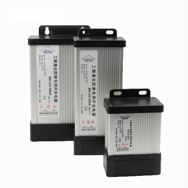

Led Driver Transformer Power Supply Adapter AC 220v to DC 12V 5a 10a 25a Rainproof for 5050 3528 5630 led strip Outdoor lighting
